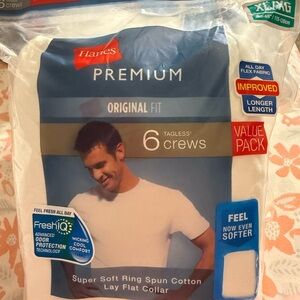 Hanes White Undershirts Soft Cotton Comfort